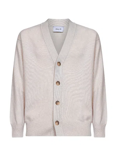 D 4.0 Beige Virgin Wool Knit Relaxed Fit Cardigan In Neutral
