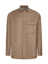 D 4.0 Beige Virgin Wool Shirt Jacket In Brown