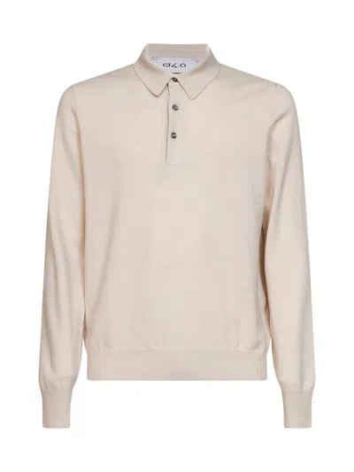 D 4.0 Beige Wool And Viscose And Cashmere Polo Shirt