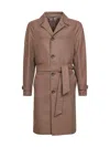 D 4.0 Biscuit Wool Blend Belted Coat In Pink