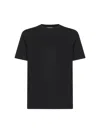 D 4.0 Black Cotton Jersey T-shirt In Black