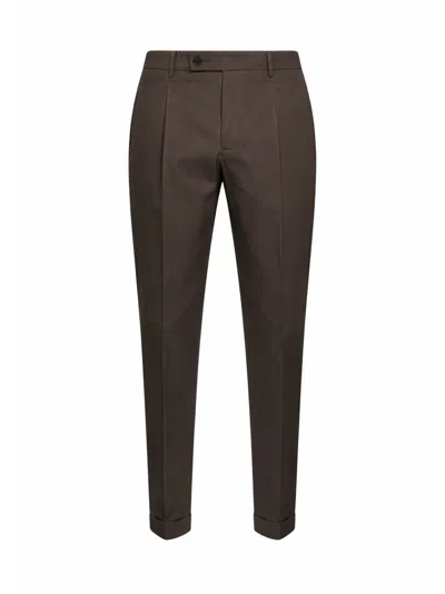 D 4.0 Black Olive Stretch Cotton Blend Slim Carrot Trousers
