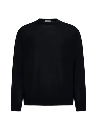 D 4.0 Black Virgin Wool Crewneck Sweater In Multi