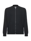 D 4.0 Black Virgin Wool Knit Bomber-style Cardigan In Black