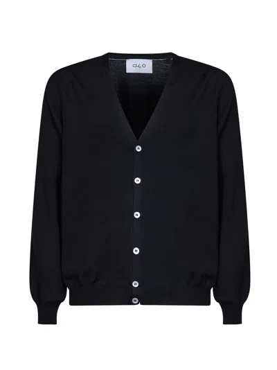 D 4.0 Black Virgin Wool Knit V-neck Cardigan