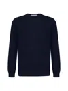D 4.0 Blue Merino Wool Athleisure Crewneck In Blue