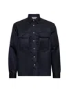 D 4.0 Blue Nylon Shirt Jacket In Blue