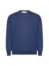 D 4.0 Blue Silk And Cotton Crewneck Sweater In Blue