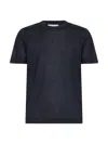 D 4.0 Blue Silk Jersey Crewneck T-shirt In Blue