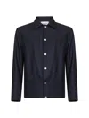 D 4.0 Blue Virgin Wool Chore Jacket In Blue