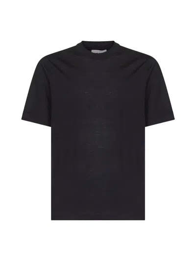 D 4.0 Blue Virgin Wool Jersey T-shirt In Black