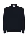 D 4.0 Blue Virgin Wool Knit Polo Shirt