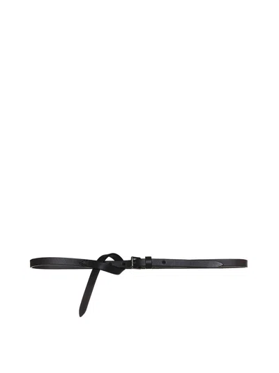 D 4.0 Brown Buffalo Leather Belt In Black