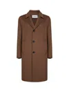 D 4.0 Brown Double Wool Single-breasted Coat In Multi