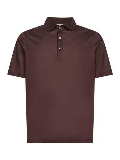 D 4.0 Brown Lisle Jersey Polo Shirt