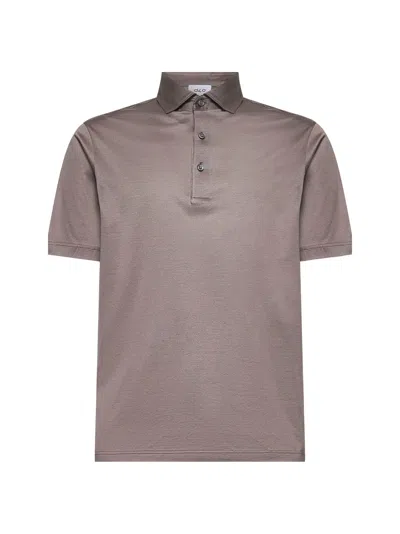 D 4.0 Brown Lisle Jersey Polo Shirt In White