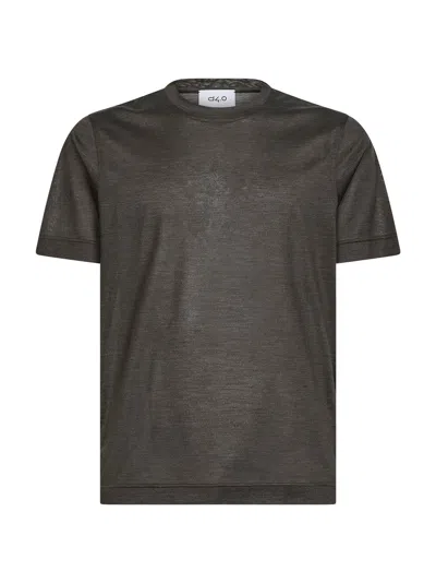 D 4.0 Brown Silk Jersey Crewneck T-shirt