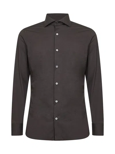 D 4.0 Brown Stretch Jersey Shirt