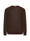 D 4.0 Brown Virgin Wool Crewneck Sweater In Brown