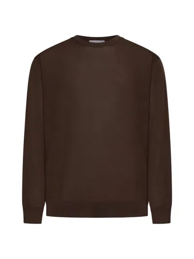 D 4.0 Brown Virgin Wool Crewneck Sweater In Multi