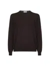 D 4.0 Brown Virgin Wool Knit Crewneck Sweater In Brown