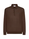 D 4.0 Brown Virgin Wool Knit Polo Shirt In Brown