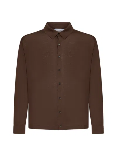 D 4.0 Brown Virgin Wool Knit Shirt