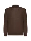 D 4.0 Brown Virgin Wool Mock Neck Sweater In Brown