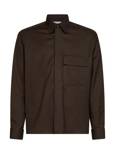 D 4.0 Brown Virgin Wool Overshirt