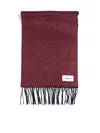 D 4.0 Burgundy And Blue Scarf With Fringes In Red