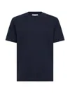 D 4.0 Blue Silk Jersey Crewneck T-shirt In Blue