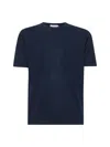 D 4.0 Blue Silk Jersey Crewneck T-shirt In Blue