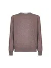 D 4.0 Dark Grey Wool And Cashmere Blend Crewneck Sweater In Burgundy