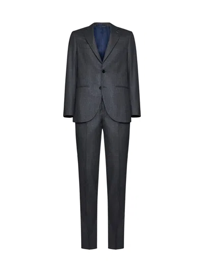 D 4.0 Fine Pinstripe Virgin Wool Suit In Animal Print