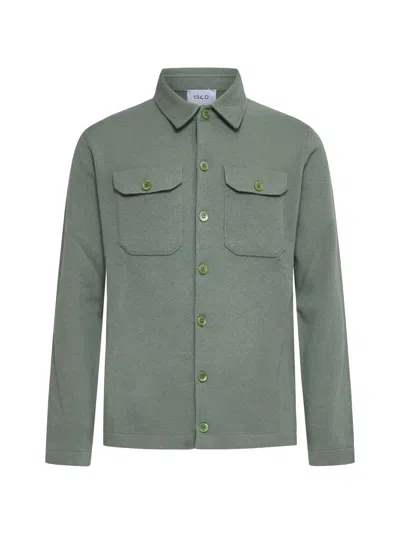 D 4.0 Green Cashmere Shirt Jacket In Multi