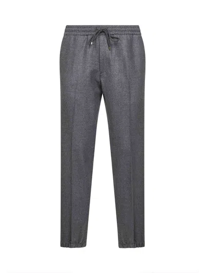 D 4.0 Grey Loro Piana Stretch Flannel Montecarlo Trousers In Gray