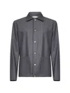 D 4.0 Grey Virgin Wool Chore Jacket In Gray