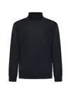 D 4.0 Blue Virgin Wool Mock Neck Sweater