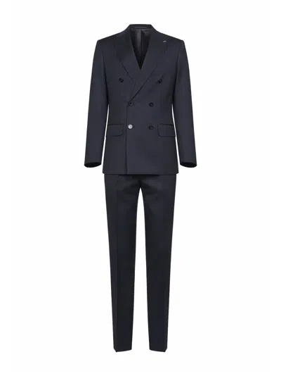 D 4.0 Grey Virgin Wool Positano Double-breasted Suit In Gray