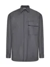 D 4.0 Grey Virgin Wool Shirt Jacket In Blue