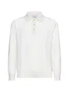 D 4.0 Ivory English Rib Knit Polo Shirt In White