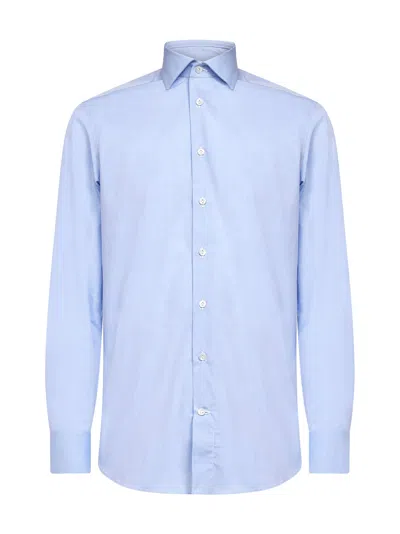 D 4.0 Light Blue Cotton Poplin Shirt