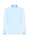 D 4.0 Light Blue Cotton Twill Classic Shirt In Blue