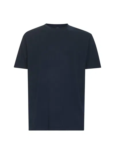 D 4.0 Linen Crepe T-shirt In Blue