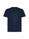 D 4.0 Blue Silk Jersey Crewneck T-shirt In Navy