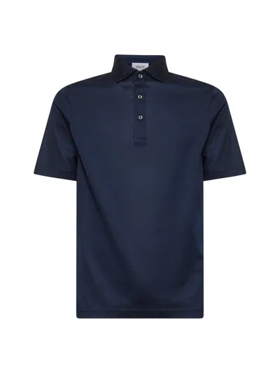 D 4.0 Lisle Jersey Cotton Polo Shirt In Blue