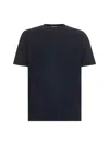 D 4.0 Blue Silk Jersey Crewneck T-shirt In Blue