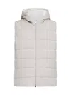 D 4.0 Pink Knit Padded Hooded Vest In Neutral