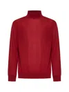 D 4.0 Red Virgin Wool Mock Neck Sweater In Red