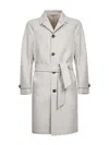 D 4.0 Sand Virgin Wool Belted Coat In Gray